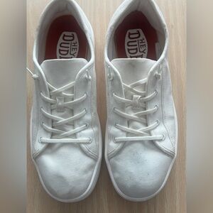 Hey Dude Mens Sz 10 White Lace-Up Shoes